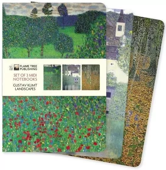 Zestaw 3 notatników Midi Gustav Klimt Krajobrazy - tantis.pl