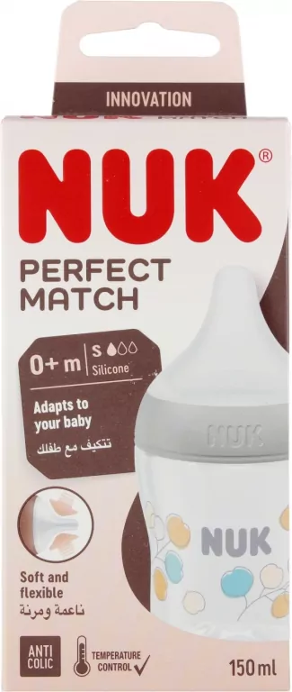NUK. Perfect Match. Butelka z silikonowym smoczkiem. 150 ml - tantis.pl
