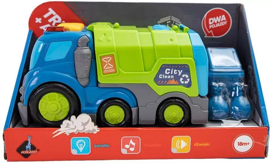 Zestaw 2w1 - Śmieciarka i pojemnik na śmieci - tantis.pl