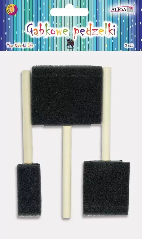 Pędzelki gąbkowe 2,5cm, 5cm, 7,5cm 3szt - tantis.pl