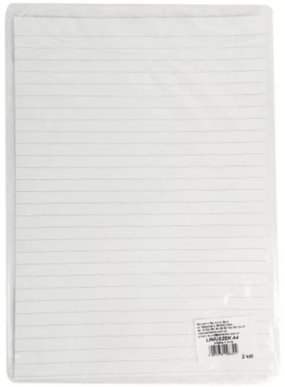 Beniamin. Liniuszek A4 kratka/linia - tantis.pl