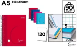 Notatnik A5/120K kołowy kratka MIX