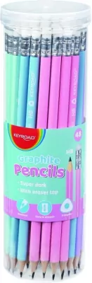 Ołówek trójkątny HB z gumką. Pastelowy