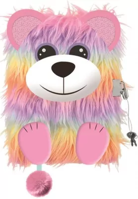 Pamiętnik A5/96K z kłódką 3D Rainbow bear