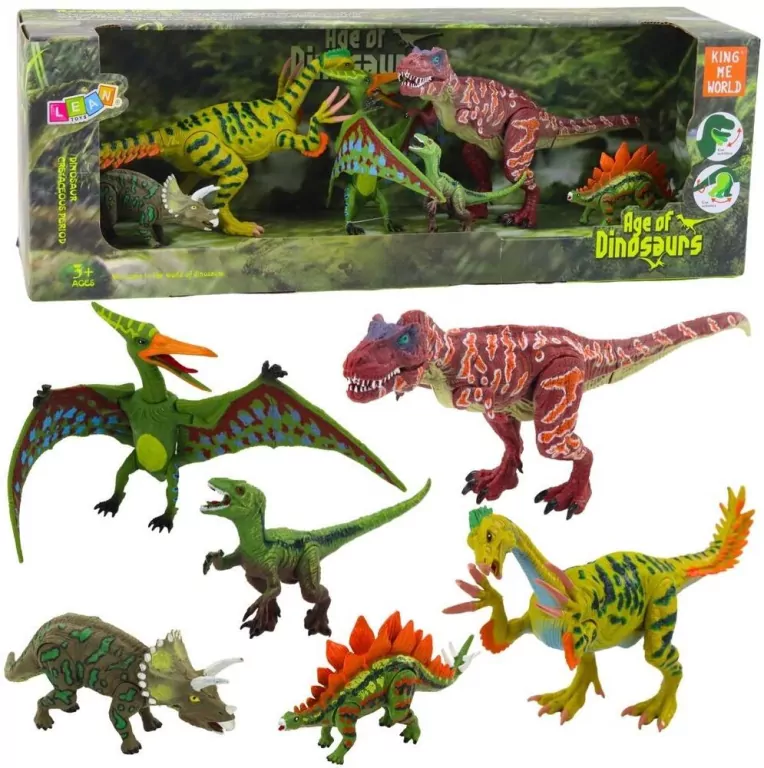 Zestaw figurek Dinozaury ruchome nogi paszcze 6szt - tantis.pl