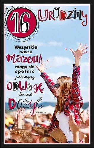 Kartka okolicznościowa. Urodziny 16 - tantis.pl