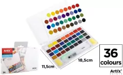 Farba akwarelowa z pędzlem wodnym 36 kolorów