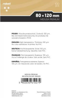 Koszulki na karty Rebel (80x120 mm) Libra Premium, 100 sztuk