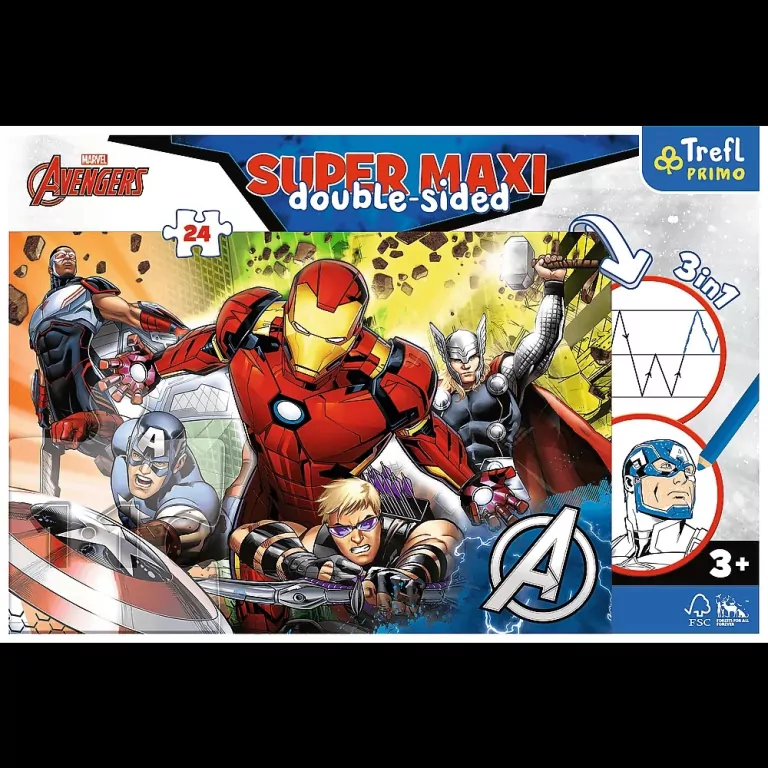Puzzle 24 Super Maxi. Silni Avengersi TREFL - tantis.pl