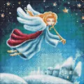 Diamentowa mozaika - Świąteczny Anioł 40x40cm - tantis.pl