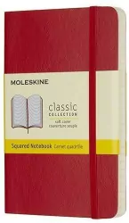 Notes Classic 9x14 kratka - czerwony MOLESKINE