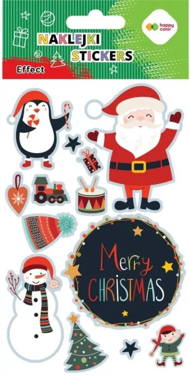 Naklejki Merry Xmas 10x20cm HAPPY COLOR - tantis.pl