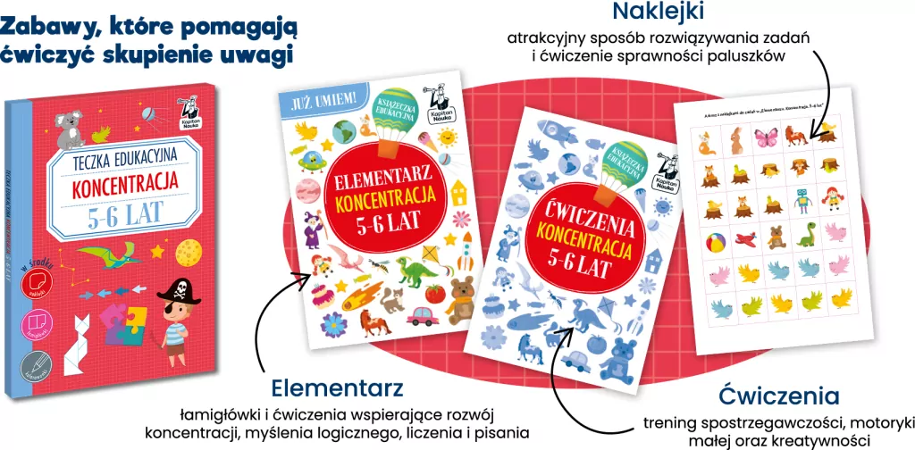 Teczka edukacyjna. Koncentracja. 5-6 lat. Kapitan Nauka - tantis.pl