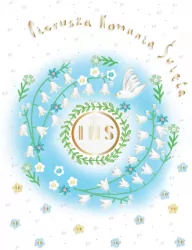 Karnet A5 Komunia. Gołąb niebieski