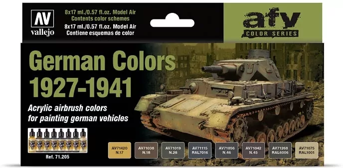 Vallejo: 71.207 - AFV - German Colors 1927-1941 (8x17 ml) - tantis.pl