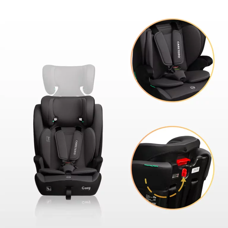 Caratero Fotelik Cosy czarny (76-150cm) - tantis.pl