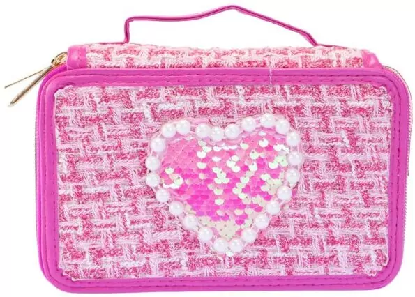 Girabrilla Piórnik tweedowy 3 poziomy ciemny róż - tantis.pl