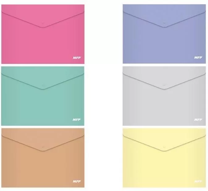 Teczka kopertowa A4 PP na zatrzask. Pastel mix - tantis.pl