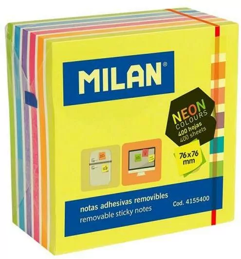 Karteczki samoprzylepne neon mix 76x76/400K MILAN - tantis.pl