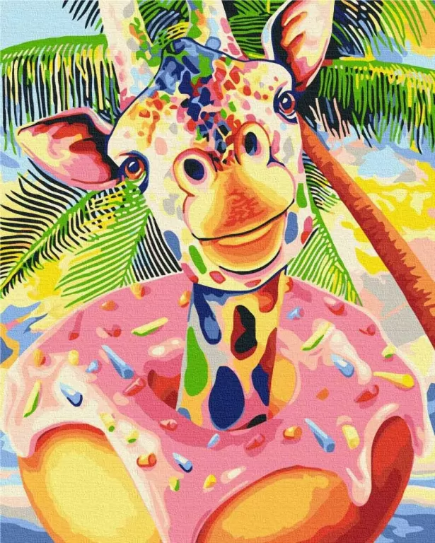 Malowanie po numerach. Słodka żyrafa 40x50cm - tantis.pl
