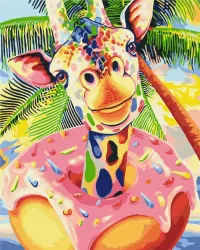 Malowanie po numerach. Słodka żyrafa 40x50cm