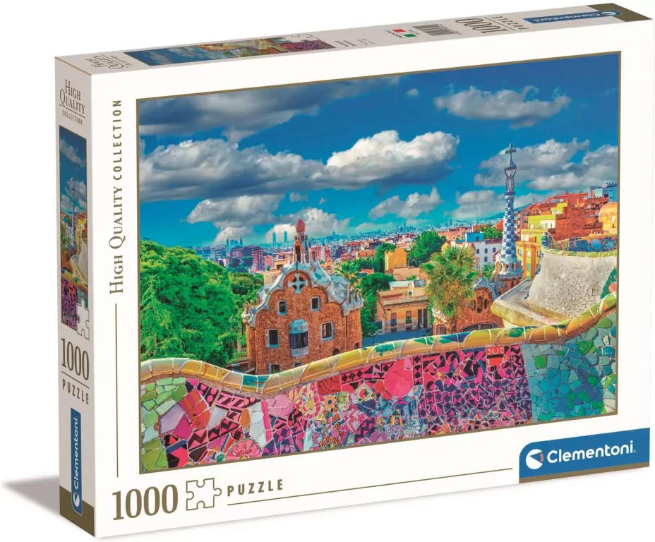 Clementoni. Puzzle 1000. Park Guell Barcelona - tantis.pl
