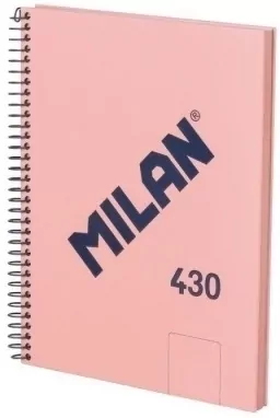 Zeszyt na spirali A5/80K gładki 1918 różowy MILAN - tantis.pl