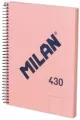 Zeszyt na spirali A5/80K gładki 1918 różowy MILAN - tantis.pl