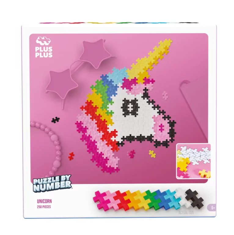 Puzzle by numbers- Jednorożec. Klocki Plus-Plus - tantis.pl