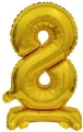 Balon foliowy mini cyfra 8 ze stopką złota 22x40cm - tantis.pl