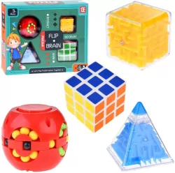 Układanka logiczna, kostki i labirynt