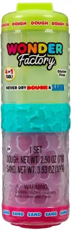 Wonder Factory Never Dry Dough&Sand Green Pink - tantis.pl
