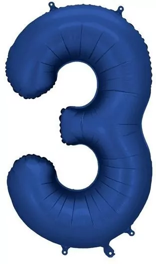 Balon foliowy cyfra 3 86cm granat - tantis.pl