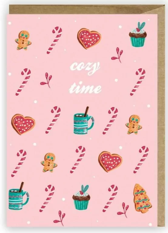 Kartka Boże Narodzenie Cozy time, eko koperta K074 - tantis.pl