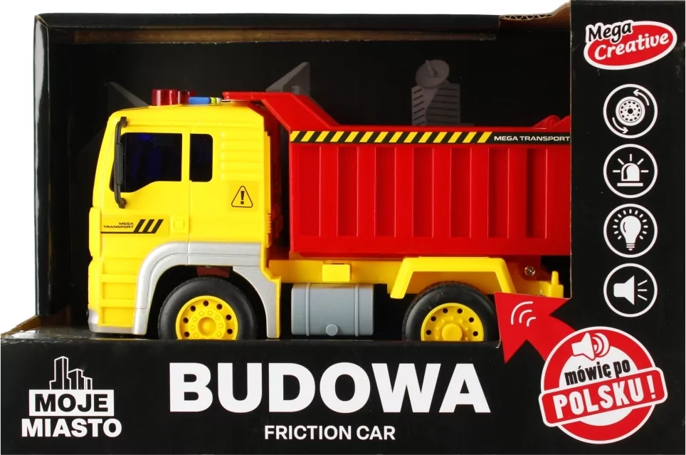 Auto ciężarowe budowlane Moje Miasto 522134 Mega Creative mix cena za 1 szt - tantis.pl