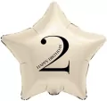 Balon foliowy Gwiazda kremowa cyfra 2 44cm - tantis.pl