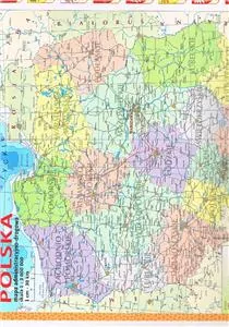 Podkładka edukacyjna. Polska Ogólnogeograficzna i administracyjno-drogowa mapa Polski - tantis.pl