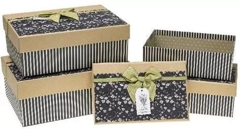 Pudełko prezentowe z kokardą paski ROZETTE - tantis.pl