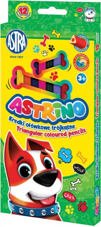 Kredki ołówkowe trójkątne 12 kolorów Astrino ASTRA - tantis.pl