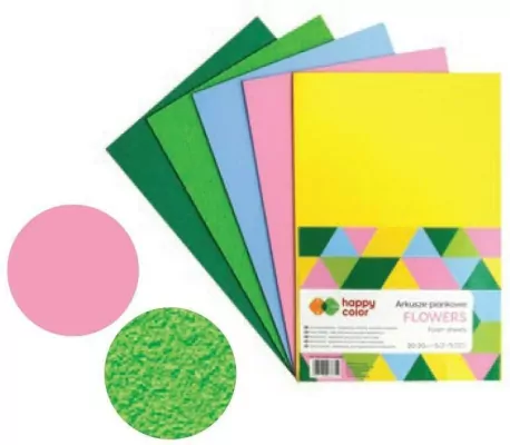 Arkusze piankowe A4 5 kolorów Flower