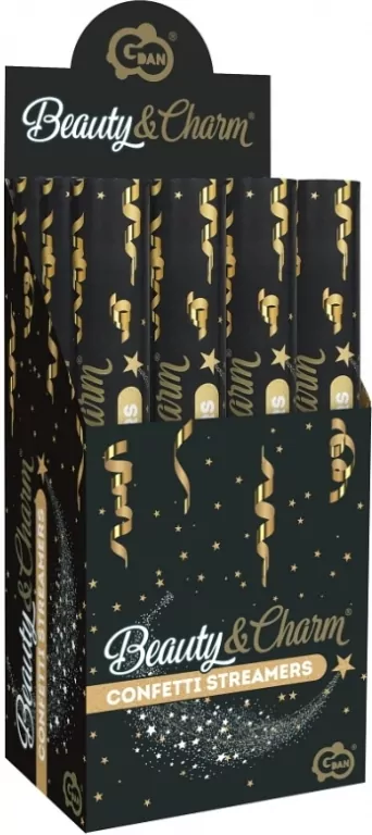 Konfetti pneumatyczne serpentyny złote 40cm - tantis.pl