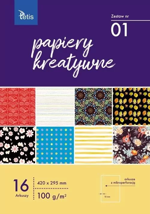 Papier kreatywny A3 zestaw nr 01 TETIS - tantis.pl