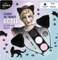 KIDEA. Farbki do twarzy zestaw z opaską. Kotek