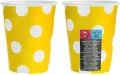 Kubki papierowe żółte, w groszki 6 sztuk - tantis.pl