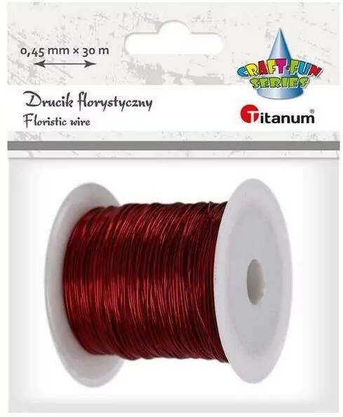 Drucik florystyczny 0,45mm x 30m czerwony - tantis.pl