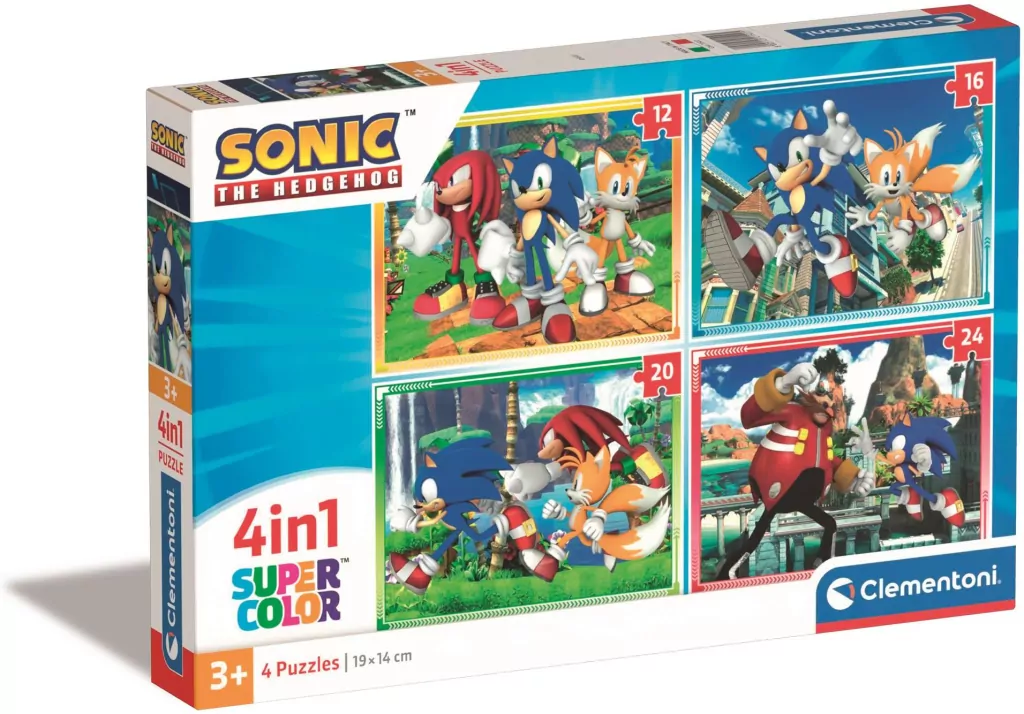 Clementoni. Puzzle 4w1. Super Kolor. Sonic - tantis.pl