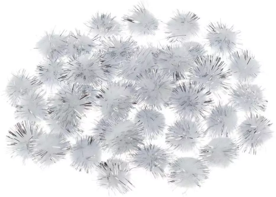 Pompony metaliczne, srebrne 2cm - tantis.pl