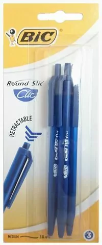 Długopis Round Stic Clic niebieski. Blister 3 sztuki - tantis.pl