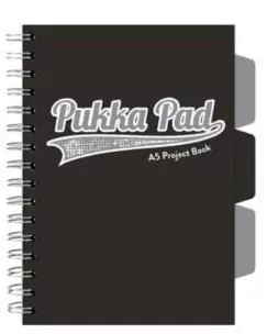 Kołozeszyt A5. Pukka Pad. Project Book. Black & Grey - tantis.pl