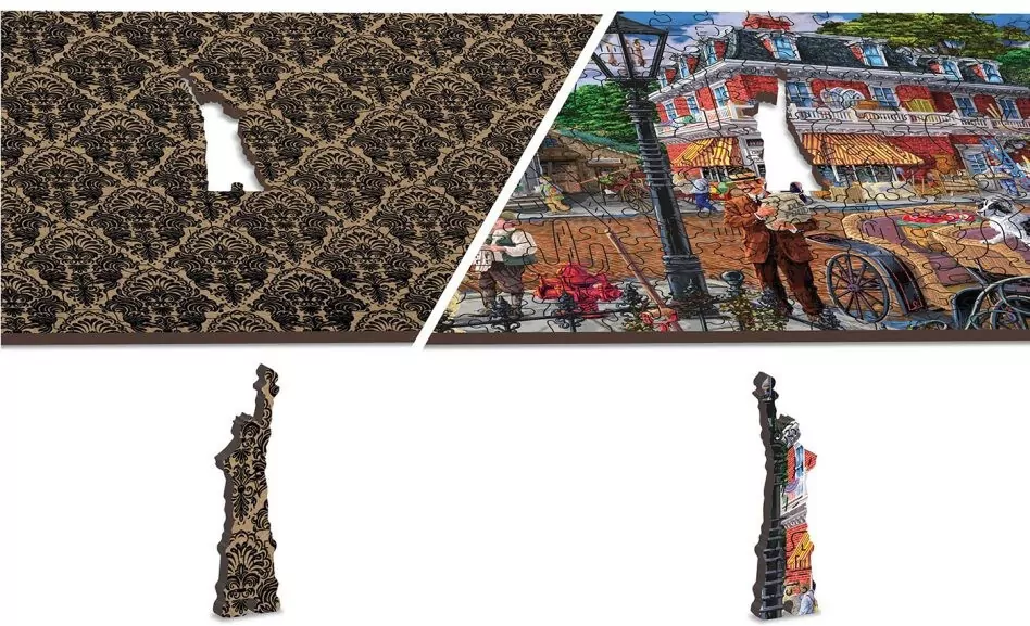 Puzzle drewniane 3D Ulica w centrum Main street L - tantis.pl